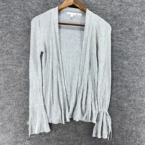 LC Lauren Conrad Cardigan Women XS Gray Wool Knit Open Front Long Sleeve Casual
